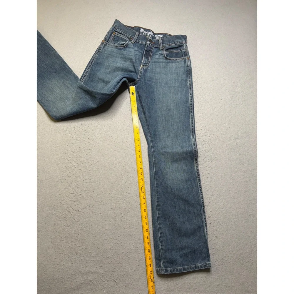 Wrangler Jeans Mens 29x32 Blue Retro Relaxed Boot 10WRT20RT Cotton Denim